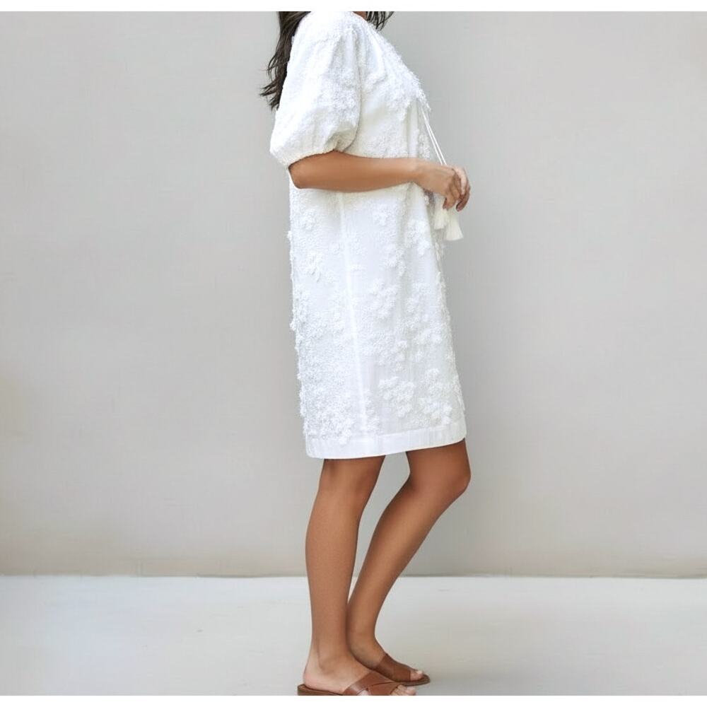 NWT Karen Kane Super Bloom Embellished Tassel Dress White Size S - Picture 2 of 11